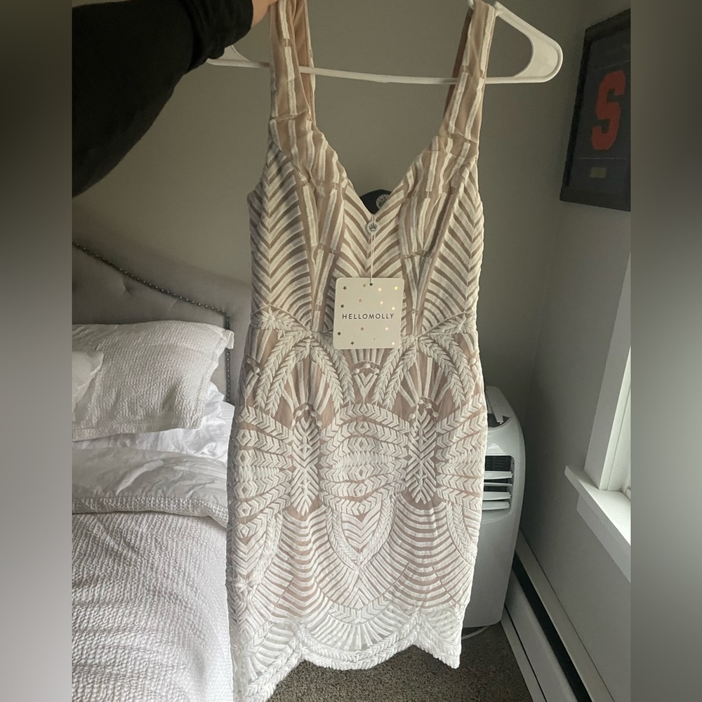 Hello Molly Mini White Lace Dress